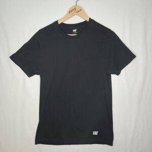Cat Men's Black Short Sleeved 100% Cotton Tee Shirt Size Medium